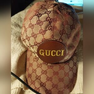 Gucci Tan and Brown Monogram Cap